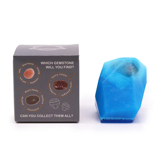 Crystal Water Elemental Soap Bar – Water & Ice | Hidden Rose Quartz, Fancy Jasper or Black Agate
