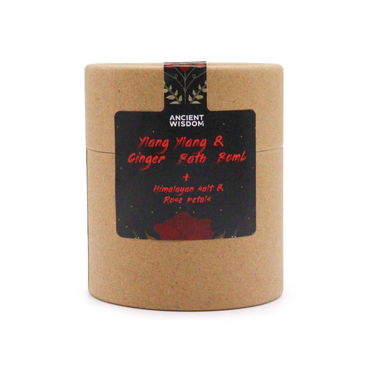 Cupid's Self Care Aromatherapy Bath Set – Bath Bomb, Himalayan Salt & Dried Flowers | Ylang Ylang & Ginger Essential Oils with Rose Petals