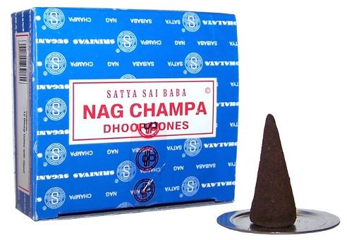 Satya Dhoop Cones – Nag Champa | 12-Pack Handcrafted Incense for Rituals, Meditation & Relaxation