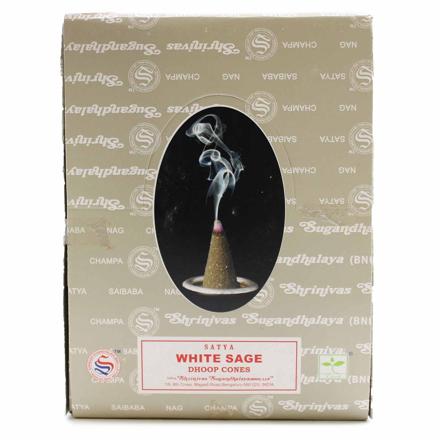 Satya Dhoop Cones – White Sage | 12-Pack Handcrafted Incense for Rituals, Meditation & Relaxation