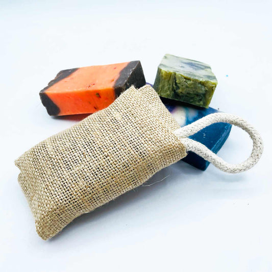 Natural Scrub Pouch for Soap Bar – Jute | Exfoliating Soap Saver