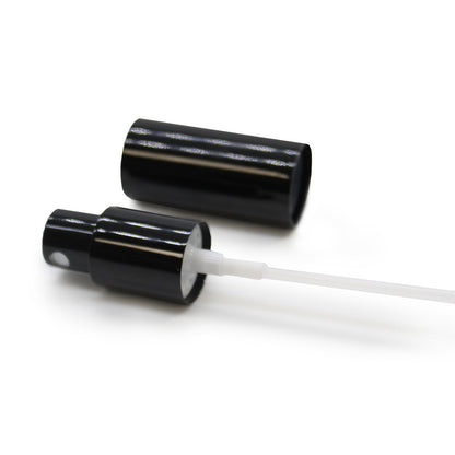 Fine Mist Spray Top with Over Cap – Black | Fits 50ml Bottles