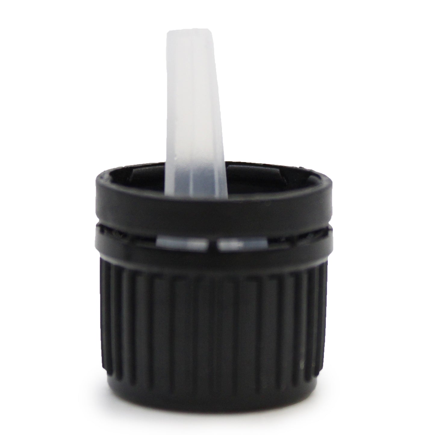 Tamper Evident Cap with Dropper Insert – Black | Secure Bottling for Essential Oils