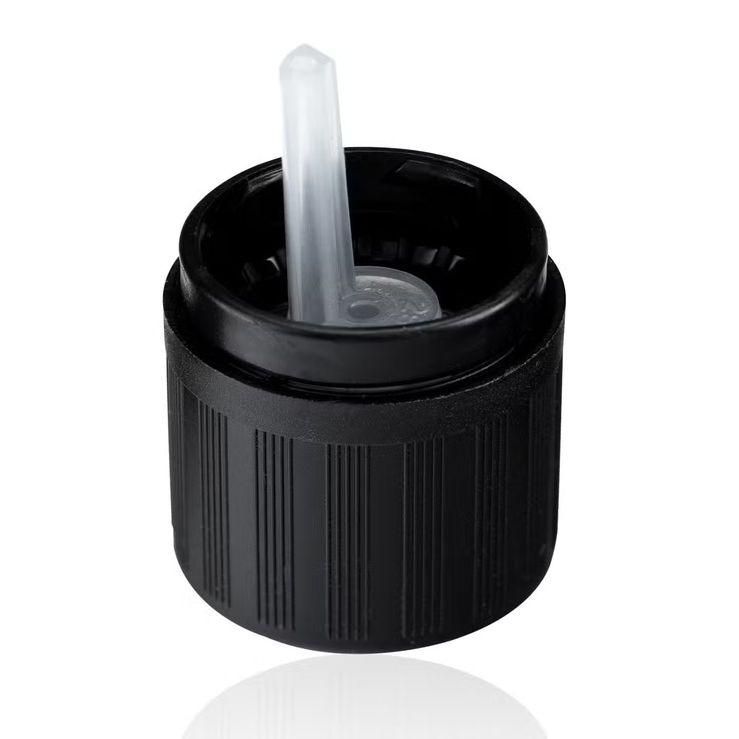 Tamper Evident & Child Resistant Cap with Dropper Insert – Black | Secure Bottling for Essential Oils