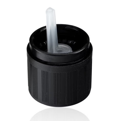 Tamper Evident & Child Resistant Cap with Dropper Insert – Black | Secure Bottling for Essential Oils