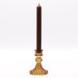 Vintage Style Pressed Glass Candle Holder – Antique Amber | Fits Dinner Candles