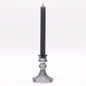 Vintage Style Pressed Glass Candle Holder – Midnight Grey | Fits Dinner Candles