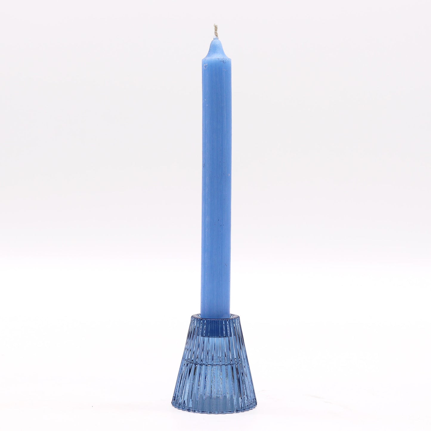 Flip Pressed Glass Candle Holder – Royal Blue | Fits Dinner Candles & Tea Lights