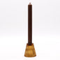 Flip Pressed Glass Candle Holder – Antique Amber | Fits Dinner Candles & Tea Lights