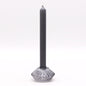 Flower Flip Pressed Glass Candle Holder – Midnight Grey | Fits Dinner Candles & Tea Lights