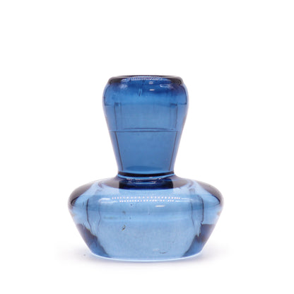 Mushroom Flip Pressed Glass Candle Holder – Royal Blue | Fits Dinner Candles & Tea Lights