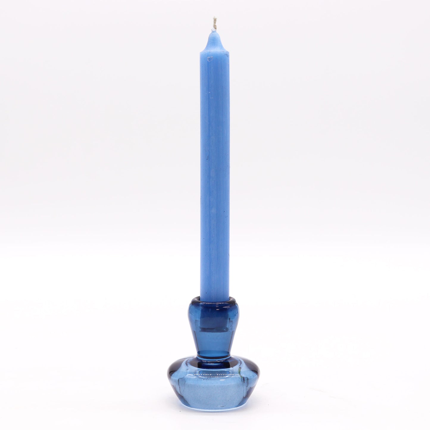 Mushroom Flip Pressed Glass Candle Holder – Royal Blue | Fits Dinner Candles & Tea Lights