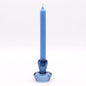 Mushroom Flip Pressed Glass Candle Holder – Royal Blue | Fits Dinner Candles & Tea Lights