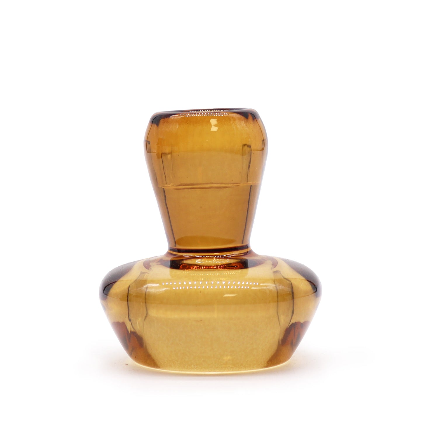 Mushroom Flip Glass Candle Holder – Antique Amber | Fits Dinner Candles & Tea Lights