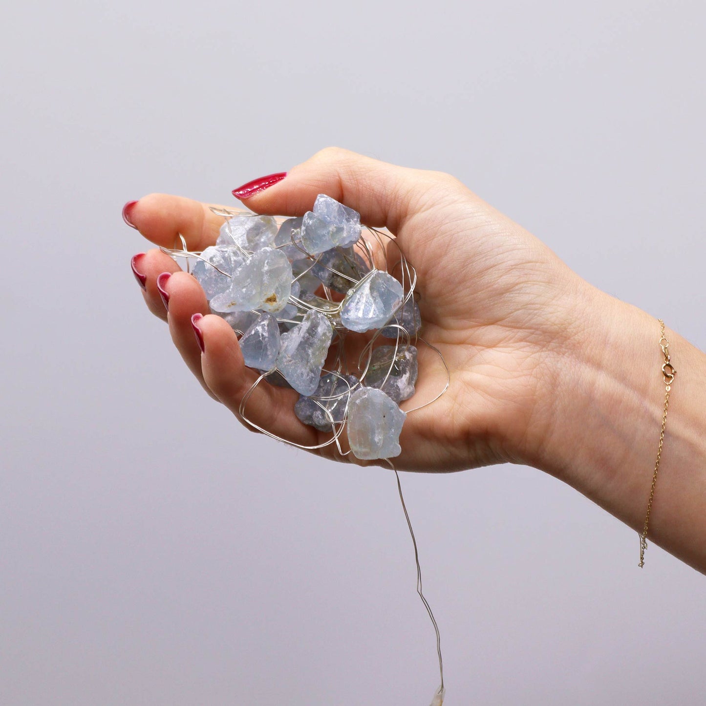 Gemstone Enchantment Lights – Celestite | USB Crystal String Lights