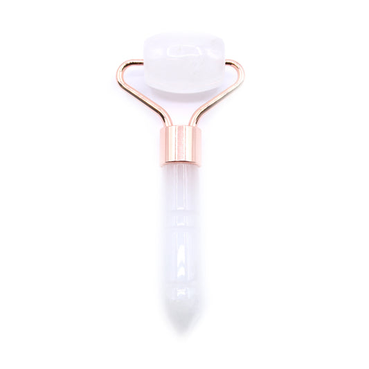 Mini Gemstone Facial Roller – Rock Quartz | Boost Circulation & Promote Skin Clarity