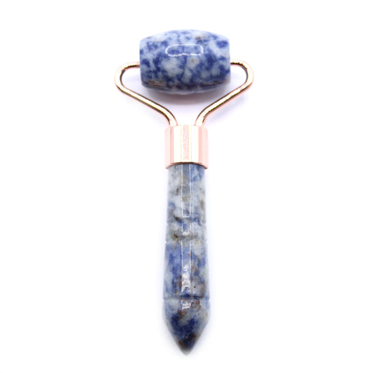 Mini Gemstone Facial Roller – Sodalite | Stimulate Circulation & Support Skin Calmness