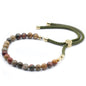String Gemstone Bracelet – Picasso Jasper | Green Rope with 18K Golden-Plated Sliding Toggle