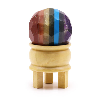 Faceted Gemstone Healing Ball & Stand – Seven Chakras | Meditation & Energy Work