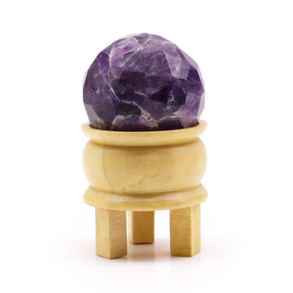 Faceted Gemstone Healing Ball & Stand – Amethyst | Meditation & Energy Work