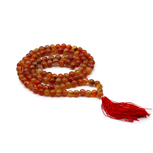 Gemstone Mala Bead Rosary – Carnelian | 108 Beads