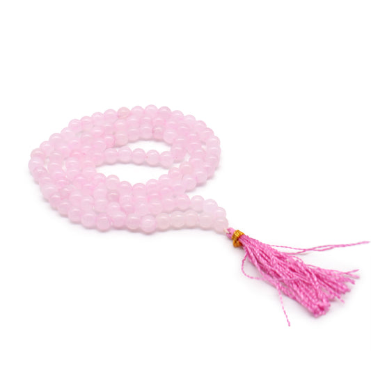 Gemstone Mala Bead Rosary – Rose Quartz | 108 Beads