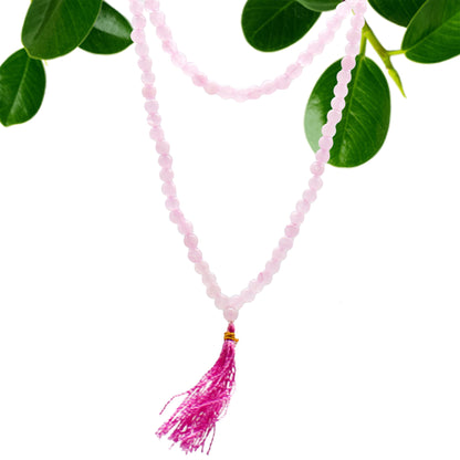 Gemstone Mala Bead Rosary – Rose Quartz | 108 Beads