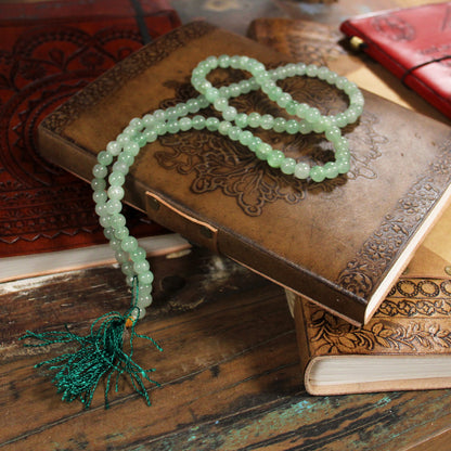 Gemstone Mala Bead Rosary – Green Aventurine | 108 Beads