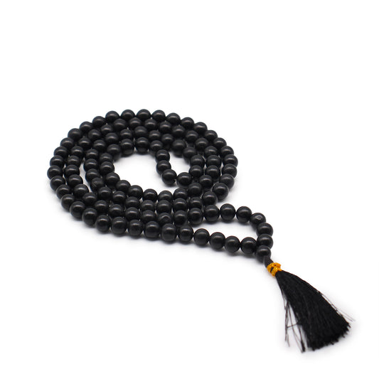 Gemstone Mala Bead Rosary – Black Agate | 108 Beads