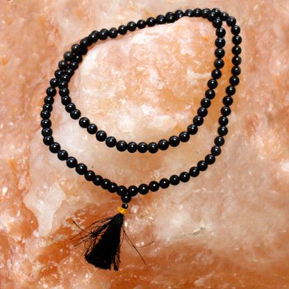 Gemstone Mala Bead Rosary – Black Agate | 108 Beads