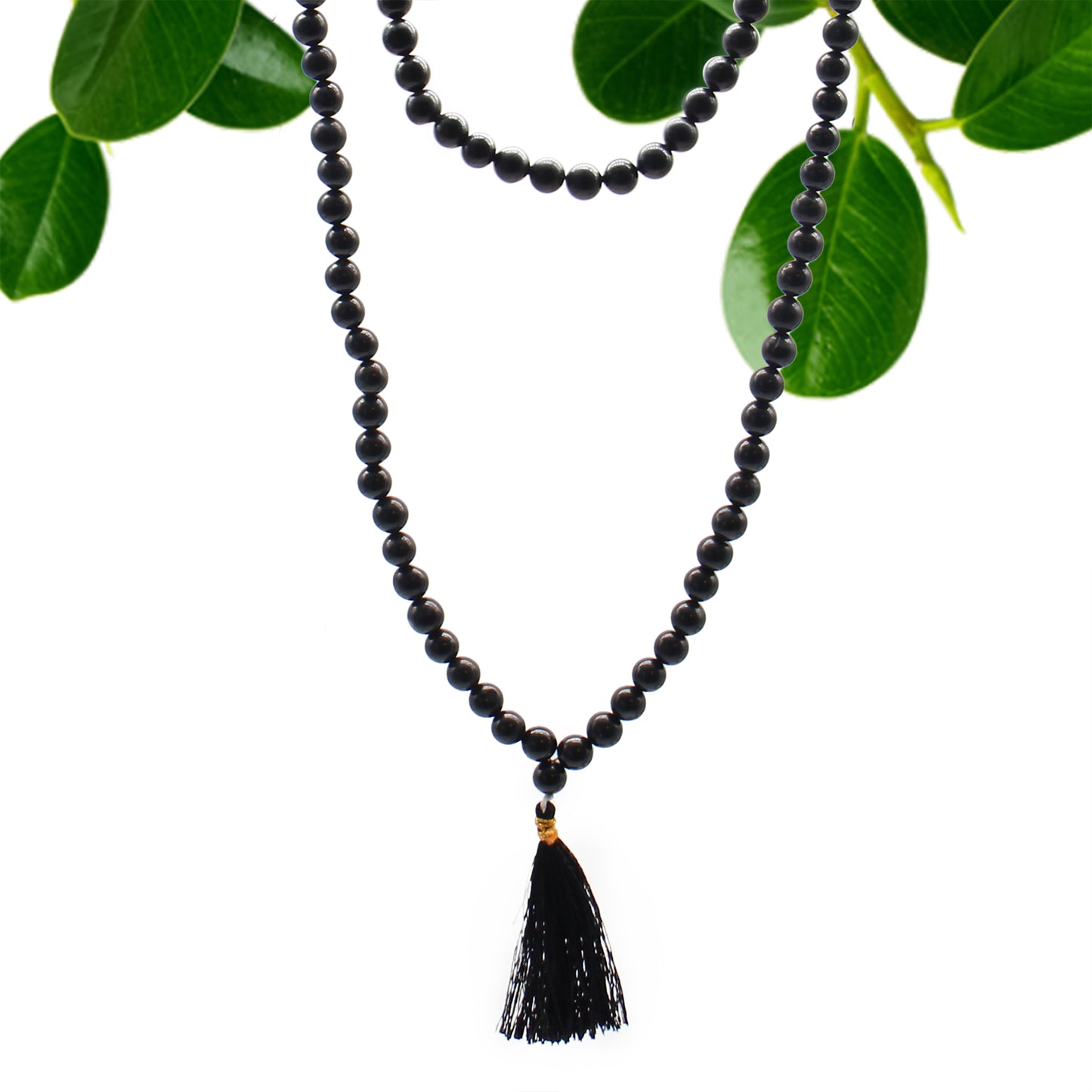 Gemstone Mala Bead Rosary – Black Agate | 108 Beads