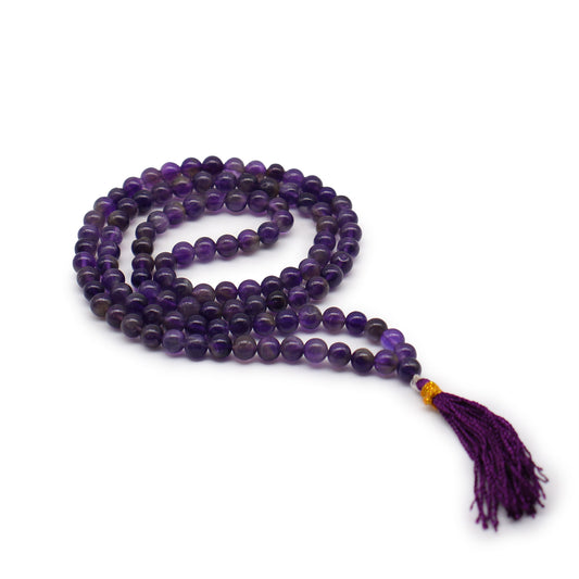 Gemstone Mala Bead Rosary – Amethyst | 108 Beads