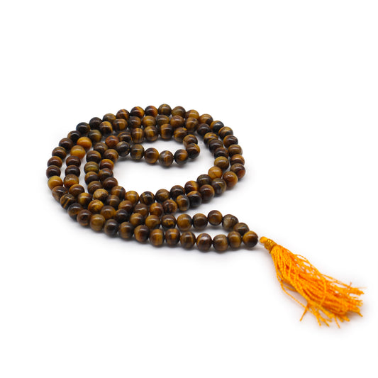 Gemstone Mala Bead Rosary – Tiger's Eye | 108 Beads