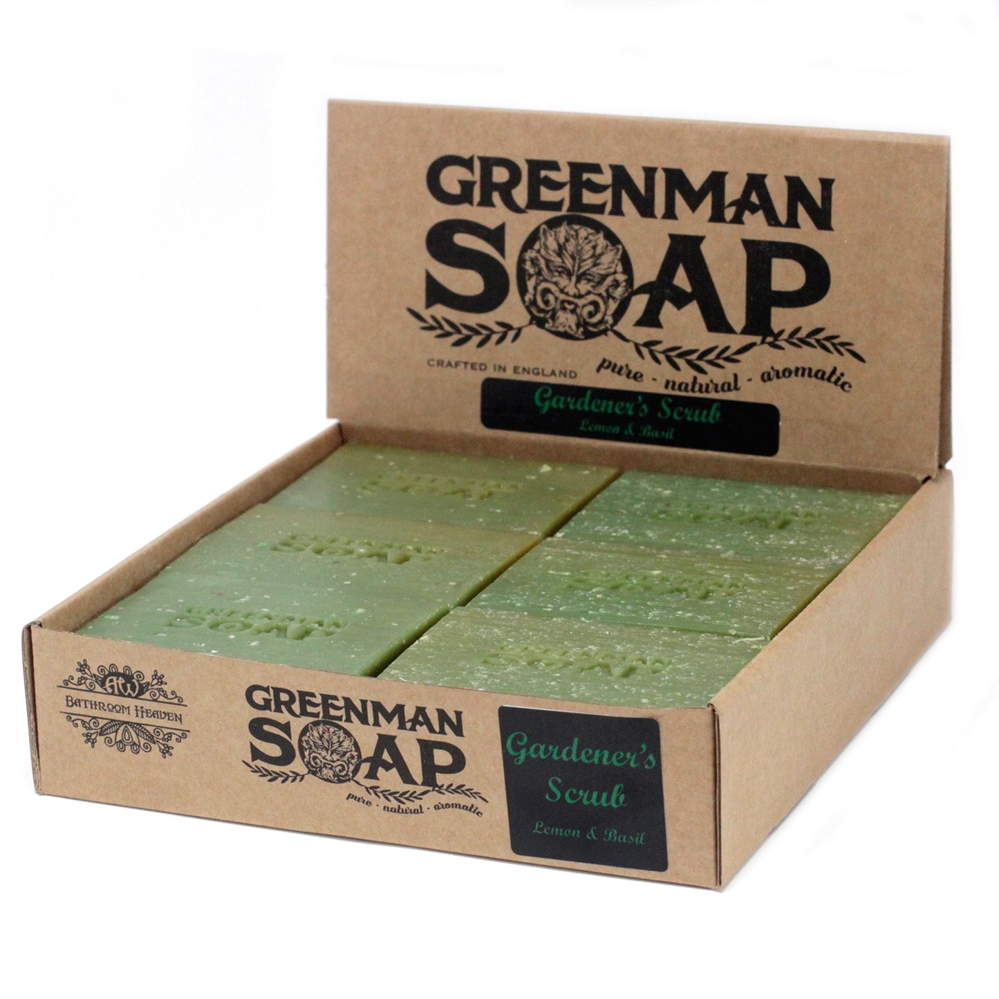 Greenman Soap Bar – Gardener’s Scrub | Lemon & Basil Essential Oils with Poppy Seeds