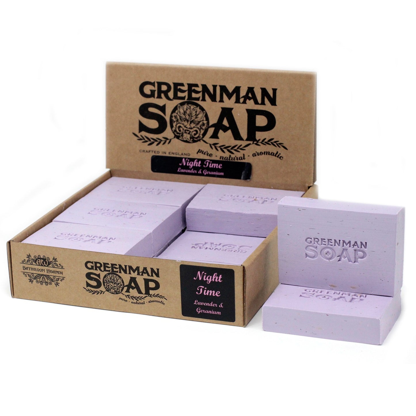 Greenman Soap Bar – Night Time | Lavender & Geranium Essential Oils with Dried Lavender