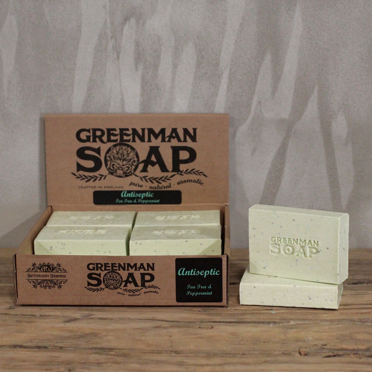 Greenman Soap Bar – Antiseptic | Tea Tree & Peppermint Essential Oils with Poppy Seeds