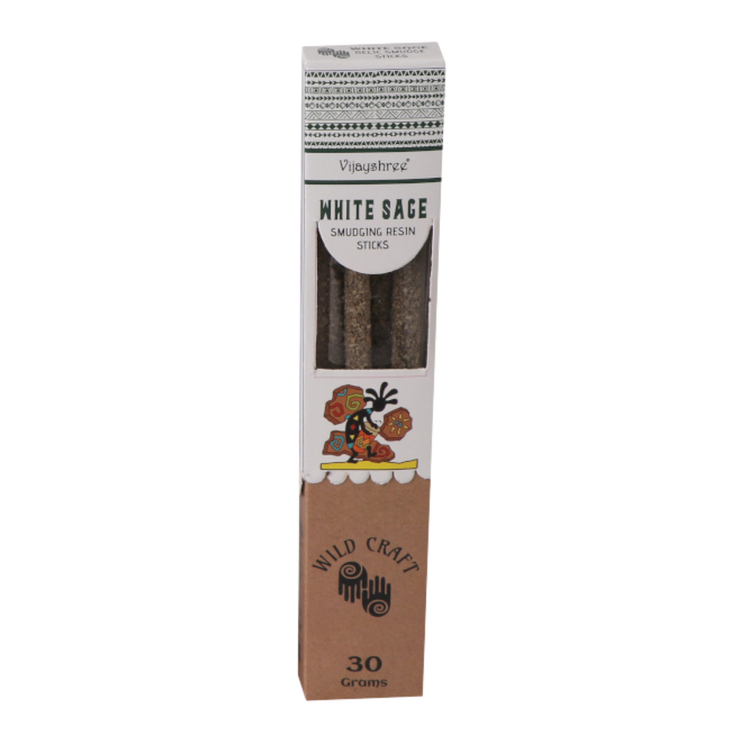 Vijayshree Wild Craft Smudging Resin Sticks – White Sage (30g) | Natural Aromatic Incense for Ritual & Cleansing