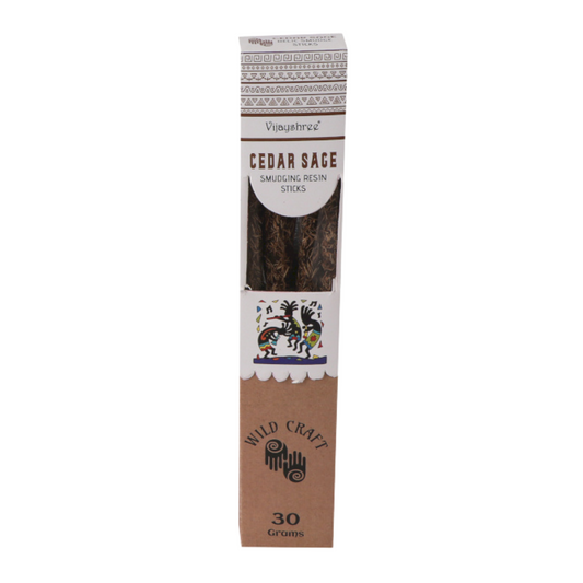 Vijayshree Wild Craft Smudging Resin Sticks – Cedar Sage (30g) | Natural Aromatic Incense for Ritual & Cleansing