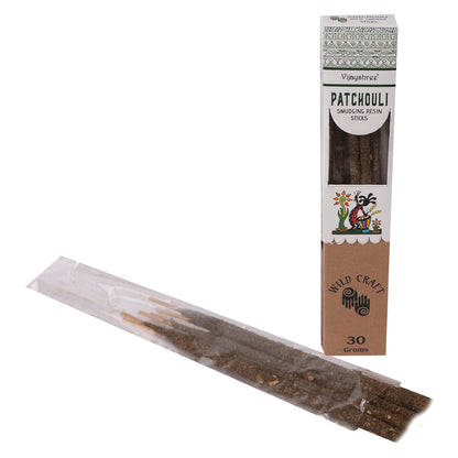 Vijayshree Wild Craft Smudging Resin Sticks – Patchouli (30g) | Natural Aromatic Incense for Ritual & Cleansing