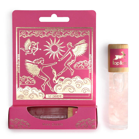 The Lovers – Hope Hare Gemstone Essential Oil Roll On | Rose Quartz with Clary Sage, Lavender, Sandalwood Amyris, Ylang Ylang & Rose
