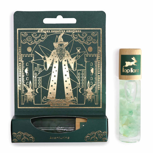 The Magician – Hope Hare Gemstone Essential Oil Roll On | Green Aventurine with Grapefruit, Lime, Spearmint & Peppermint