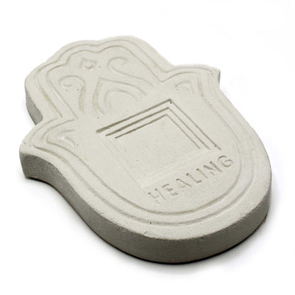 Healing Incense Powder Plate – White Stone | Handcrafted Ritual Burner for Clarity & Peace