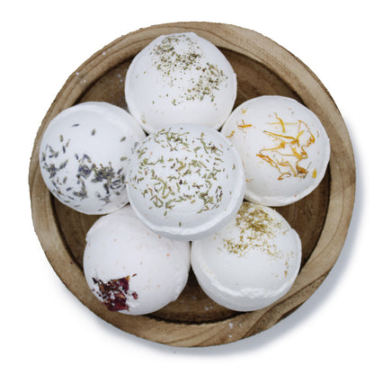 Sensual Himalayan Salt Bath Bomb – 180g | Ylang Ylang Essential Oil with Coconut Oil & Dried Rose Petals