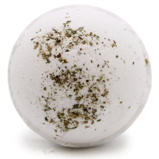 Detox Himalayan Salt Bath Bomb – 180g | Tea Tree & Lime Essential Oils with Evening Primrose Oil & Dried Herbs
