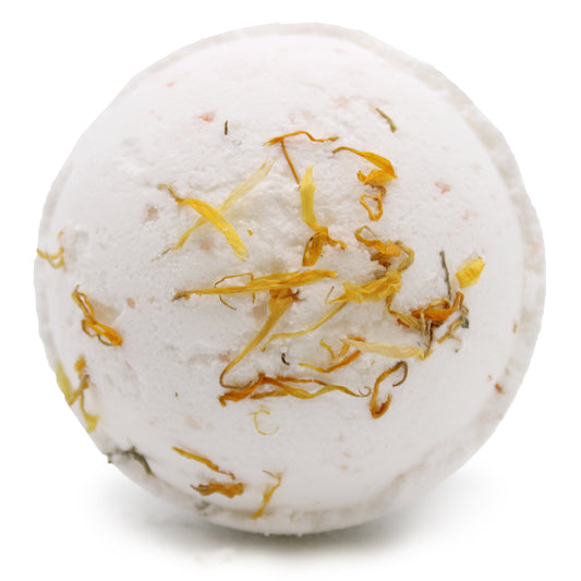 Energise Himalayan Salt Bath Bomb – 180g | Lemon, Ginger & Sweet Orange Essential Oils with Avocado Oil & Dried Marigold