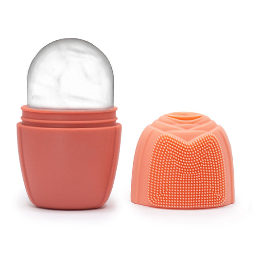 Silicone Ice Face Roller – Peach | 3-in-1 Cold Therapy & Skincare Tool