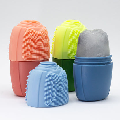 Silicone Ice Face Roller – Peach | 3-in-1 Cold Therapy & Skincare Tool