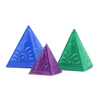 Incense Powder Pyramid Mould Set – Blue, Green & Purple | Moulds for Smoke Cleansing Rituals