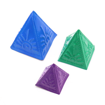 Incense Powder Pyramid Mould Set – Blue, Green & Purple | Moulds for Smoke Cleansing Rituals