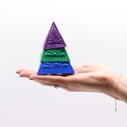 Incense Powder Pyramid Mould Set – Blue, Green & Purple | Moulds for Smoke Cleansing Rituals